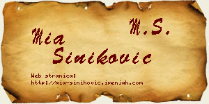 Mia Šiniković vizit kartica
